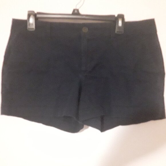 Old Navy ladies size 12 standard/regular dark blue shorts w/zipper/button fly - Picture 1 of 5